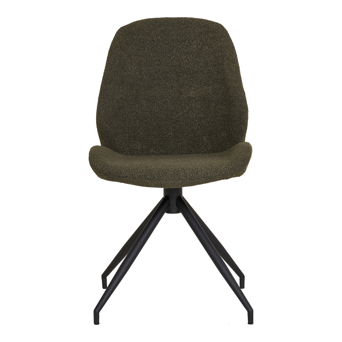 Scaun de dining rotativ, bouclé, verde, picioare negre, HN1241