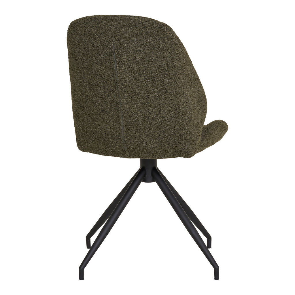 Scaun de dining rotativ, bouclé, verde, picioare negre, HN1241