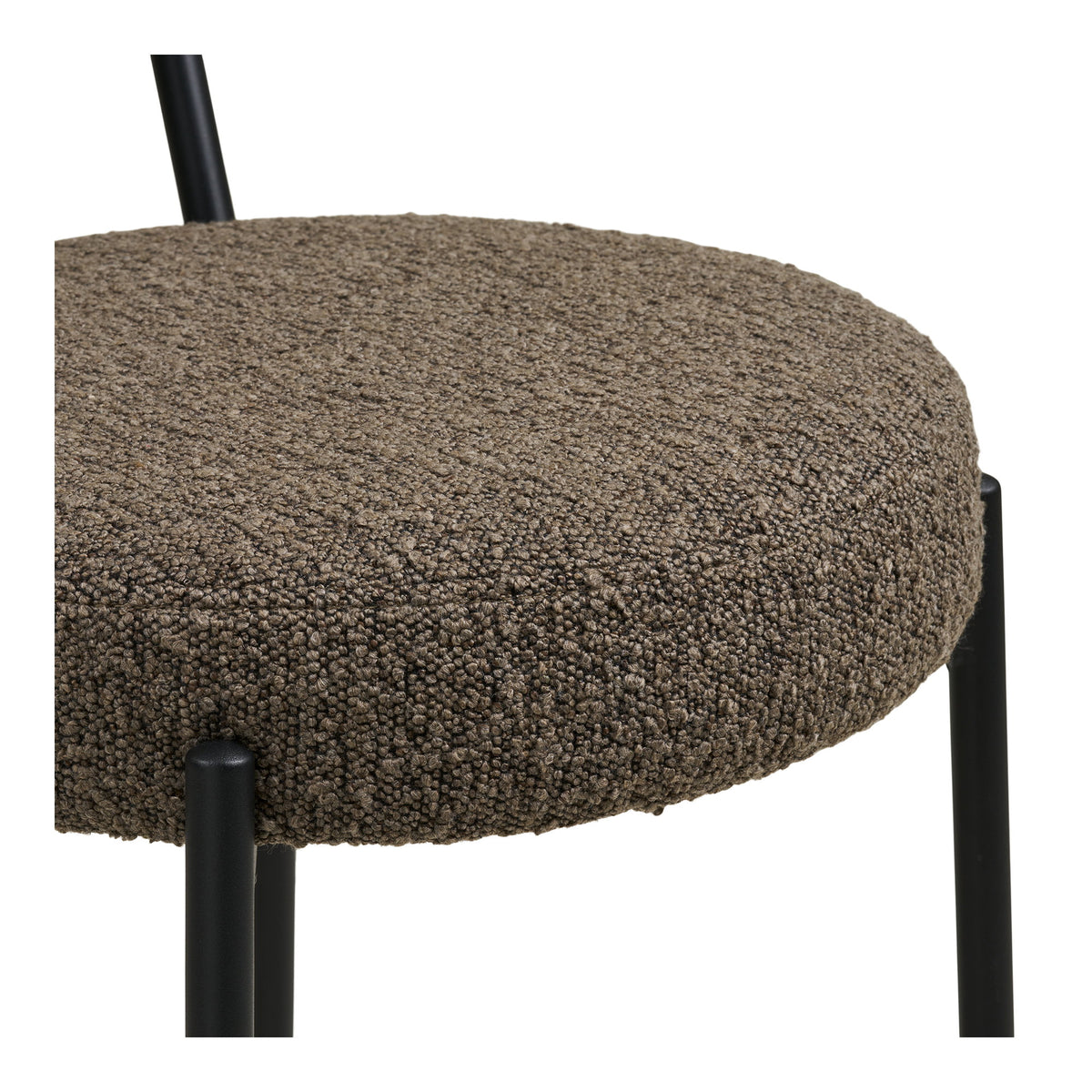 Scaun pentru blat de bucătărie, bouclé, maro, picioare negre, HN1064