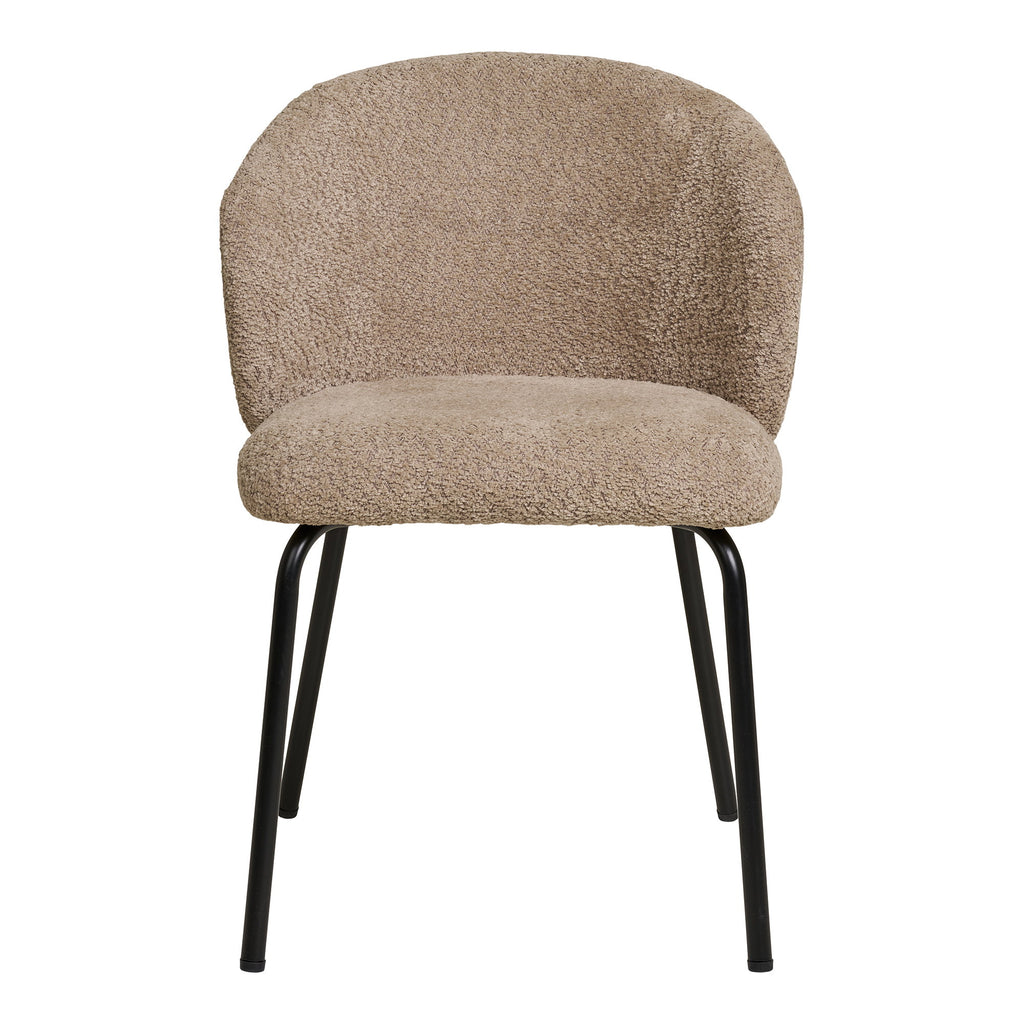 Scaun de dining, bouclé, bej, picioare negre, HN1266