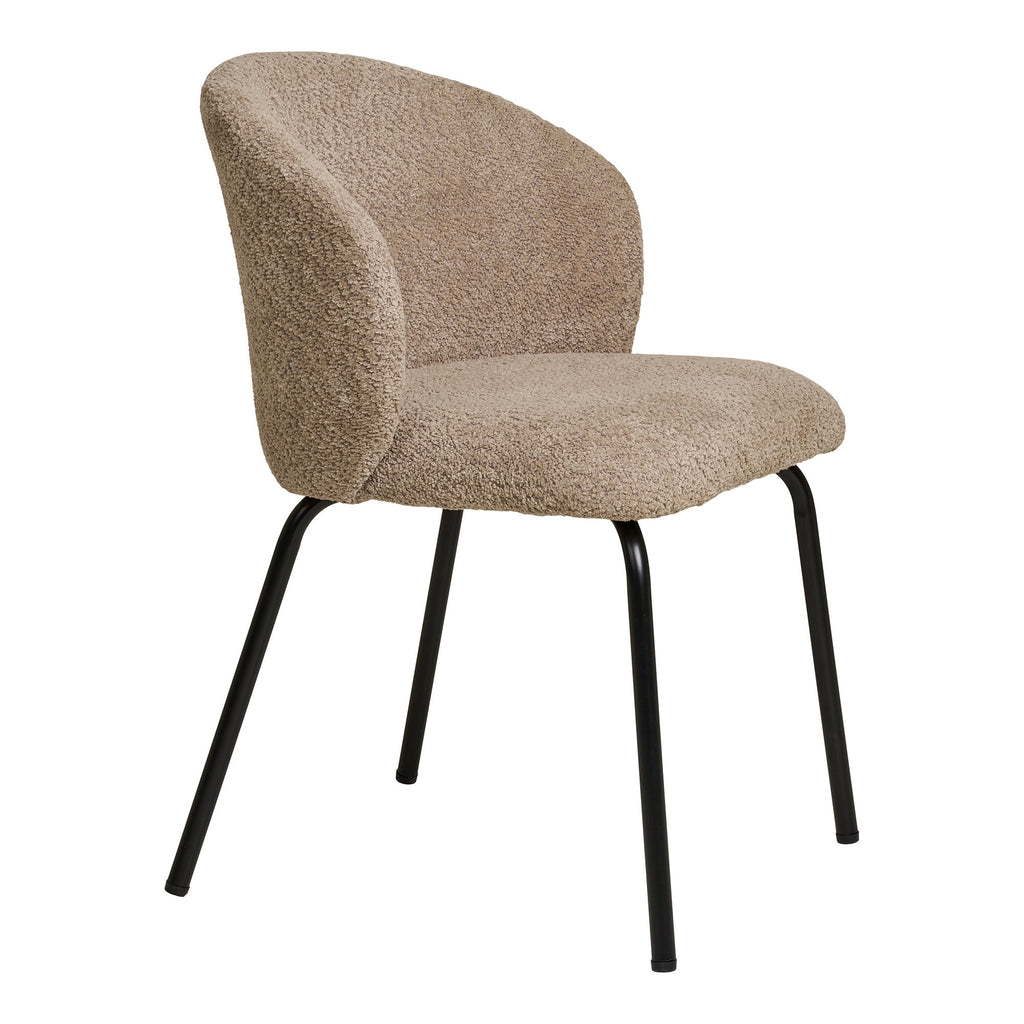 Scaun de dining, bouclé, bej, picioare negre, HN1266