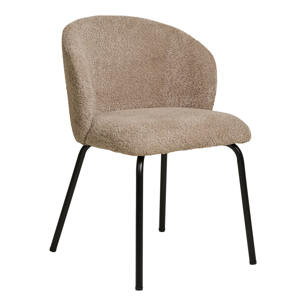 Scaun de dining, bouclé, bej, picioare negre, HN1266