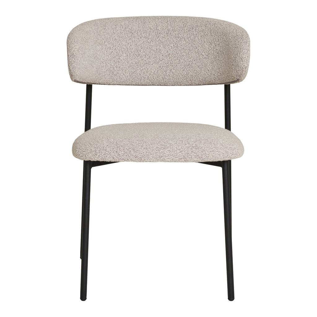 Scaun de dining, bouclé, nisipiu, picioare negre, HN1267