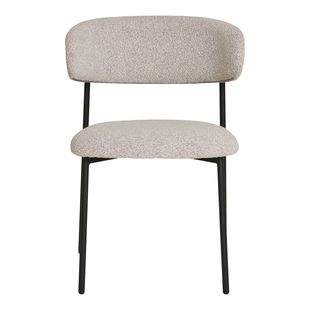 Scaun de dining, bouclé, nisipiu, picioare negre, HN1267
