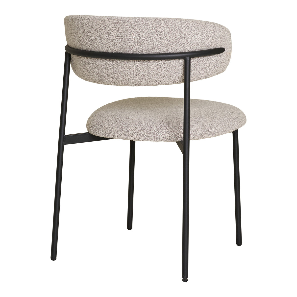 Scaun de dining, bouclé, nisipiu, picioare negre, HN1267