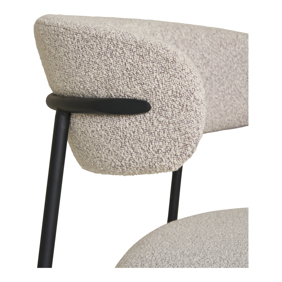 Scaun de dining, bouclé, nisipiu, picioare negre, HN1267