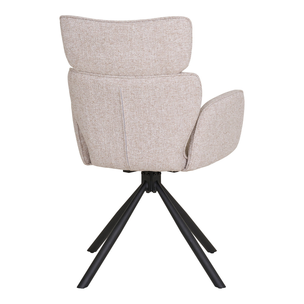 Scaun de dining rotativ, nisipiu, picioare negre, HN1279