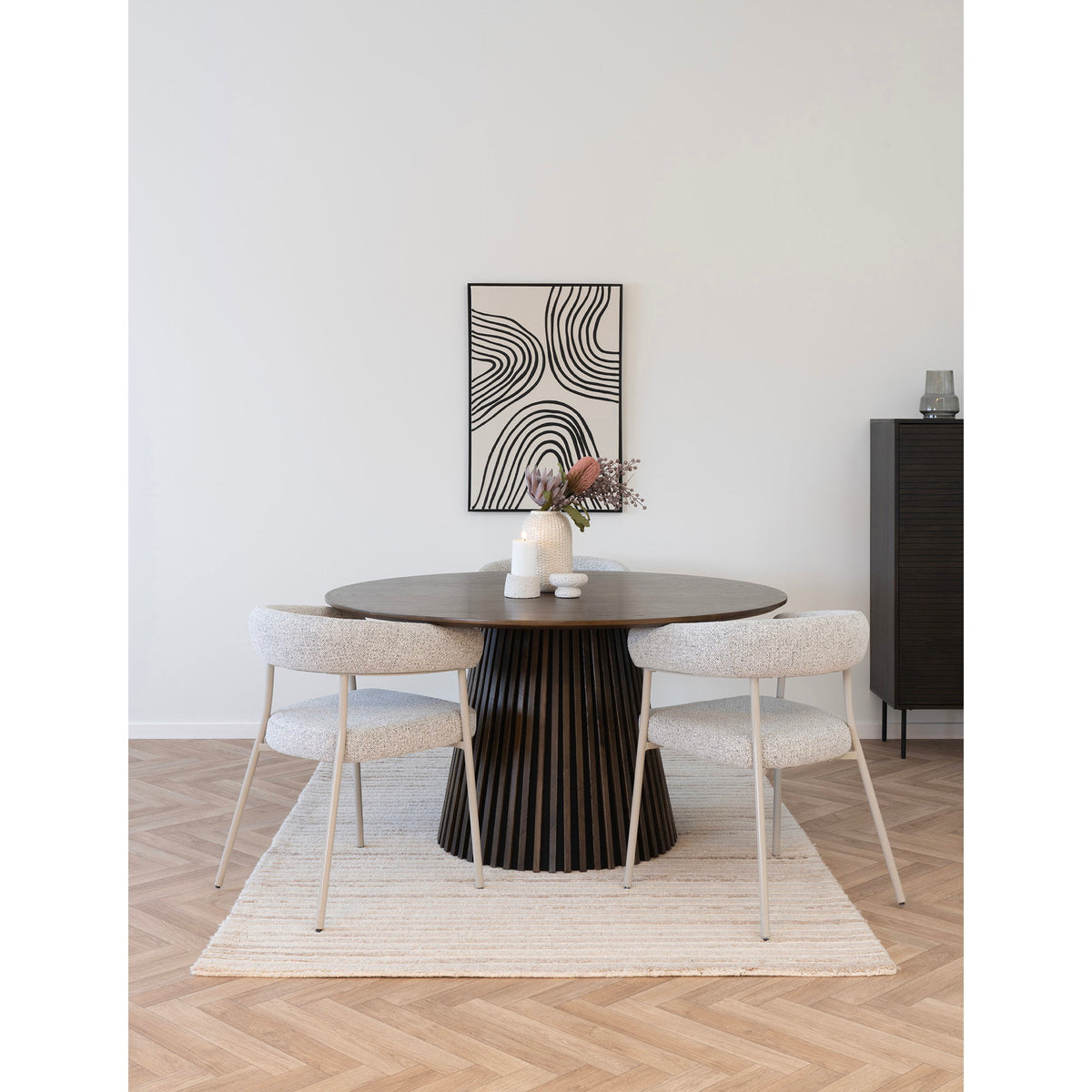 Scaun de dining, nisipiu, picioare gri, HN1284