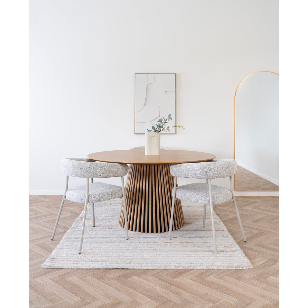Scaun de dining, nisipiu, picioare gri, HN1284