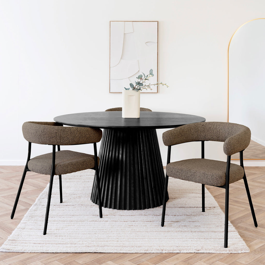 Scaun de dining, maro, picioare negre, HN1314