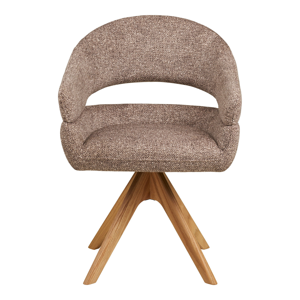 Scaun de dining rotativ, maro, picioare din stejar natur, HN1323