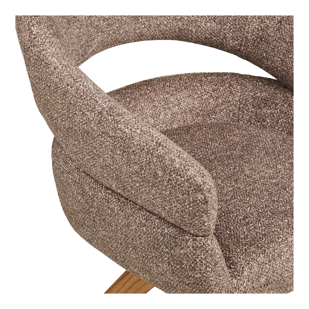 Scaun de dining rotativ, maro, picioare din stejar natur, HN1323