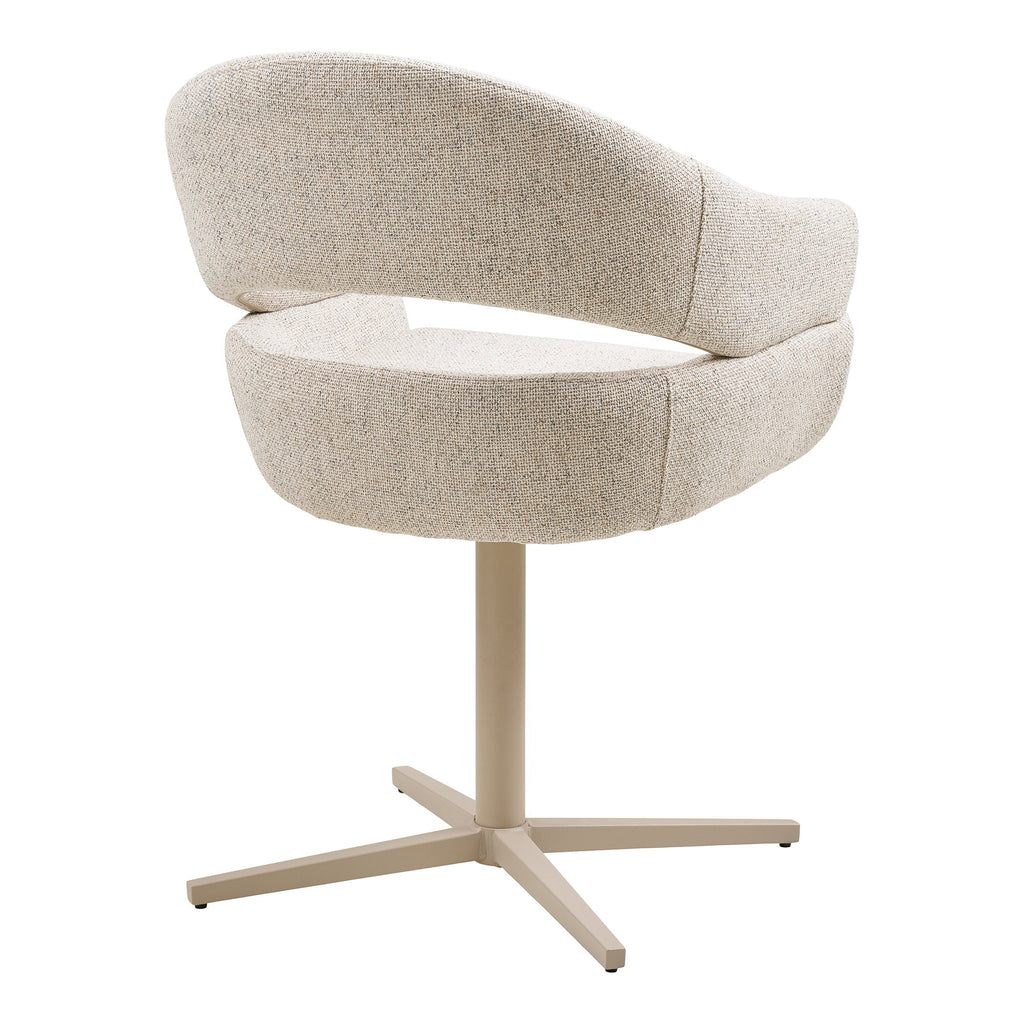 Scaun de dining rotativ, bej melanj, picioare nisipii, HN1015