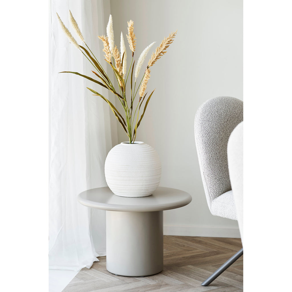 Scaun de dining rotativ, bouclé, nisipiu, picioare gri, HN1267