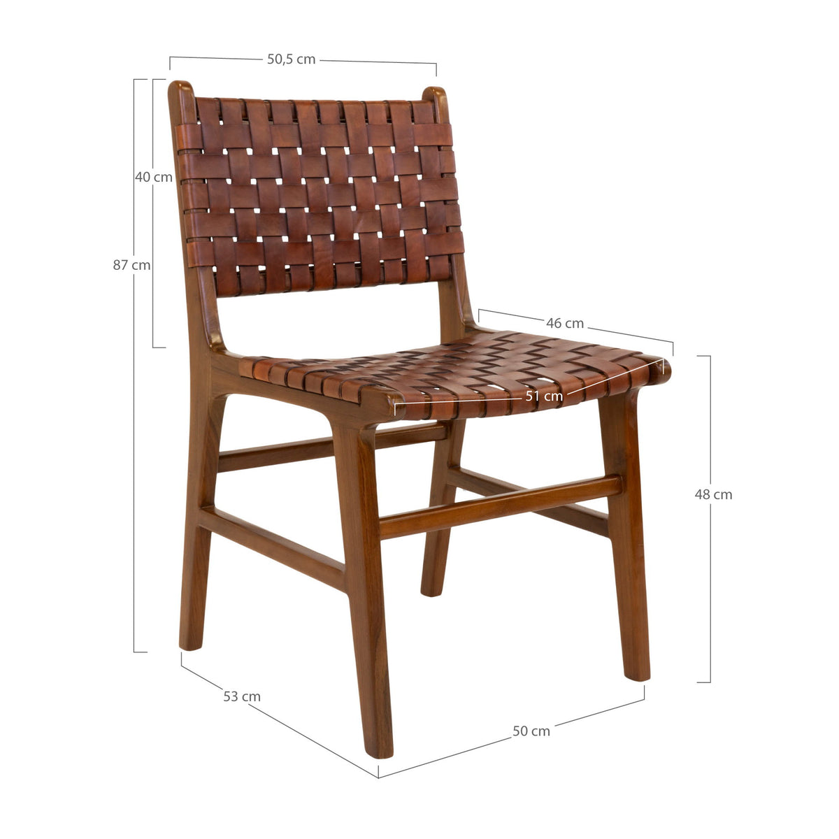 Scaun de dining, piele, maro, picioare din tec