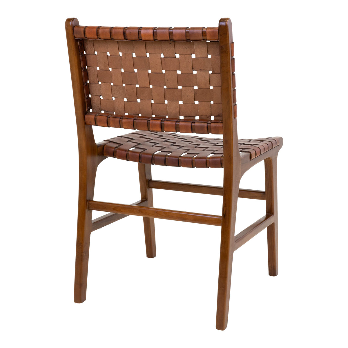 Scaun de dining, piele, maro, picioare din tec