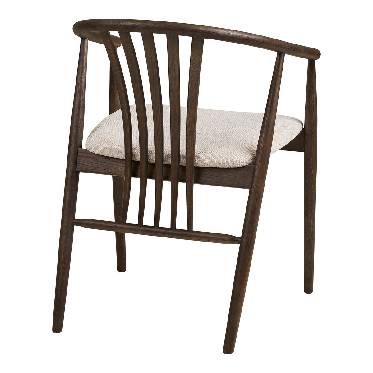 Scaun de dining, lemn de stejar, șezut din material textil, fumuriu/nisipiu, HN1286