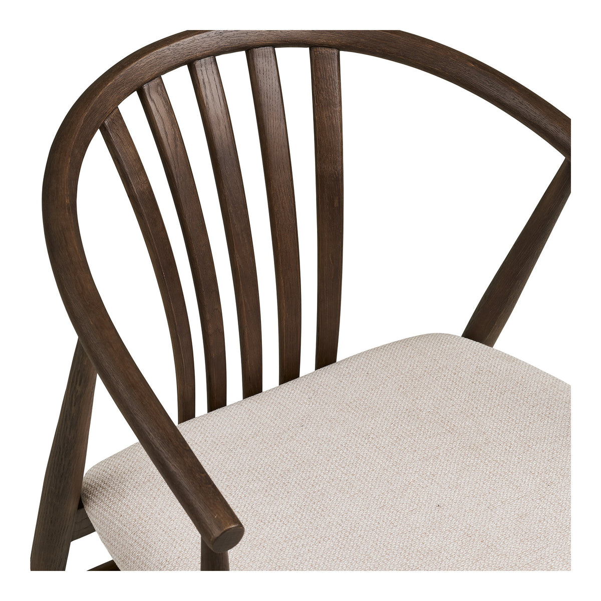 Scaun de dining, lemn de stejar, șezut din material textil, fumuriu/nisipiu, HN1286