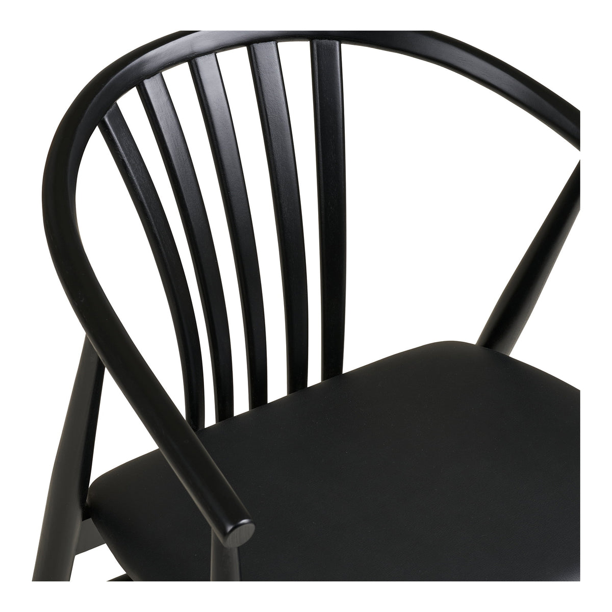 Scaun de dining, lemn de stejar, șezut din piele sintetică PU, negru, HN1219