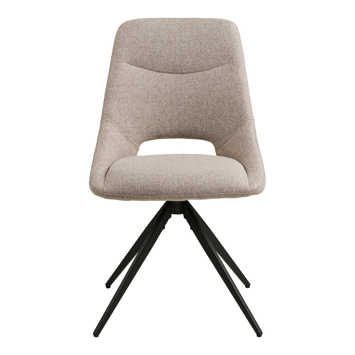 Scaun de dining rotativ, nisipiu, picioare negre, HN1088