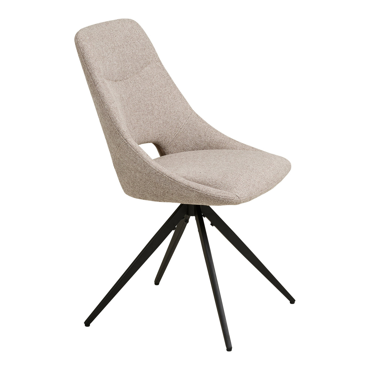 Scaun de dining rotativ, nisipiu, picioare negre, HN1088