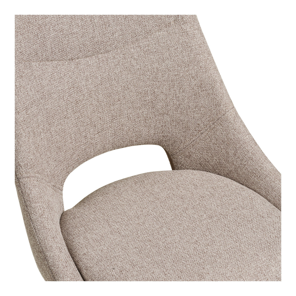 Scaun de dining rotativ, nisipiu, picioare negre, HN1088