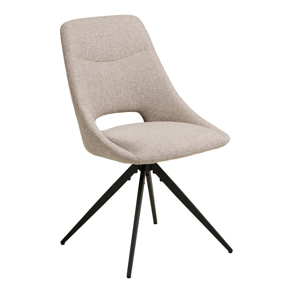 Scaun de dining rotativ, nisipiu, picioare negre, HN1088