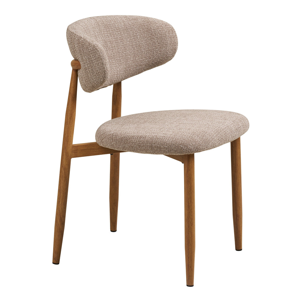 Scaun de dining, nisipiu, picioare cu aspect de lemn, stejar, HN1302