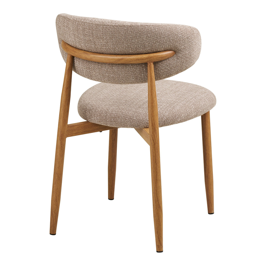 Scaun de dining, nisipiu, picioare cu aspect de lemn, stejar, HN1302