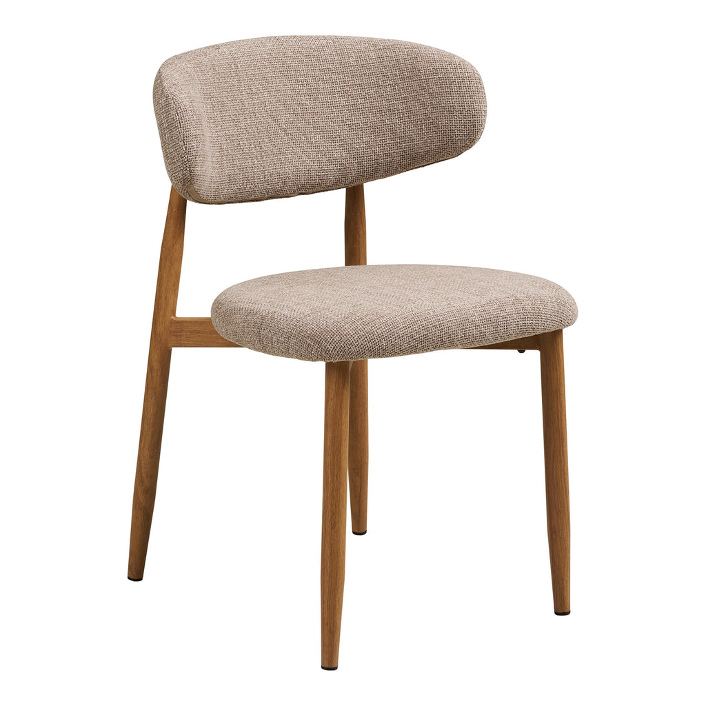 Scaun de dining, nisipiu, picioare cu aspect de lemn, stejar, HN1302