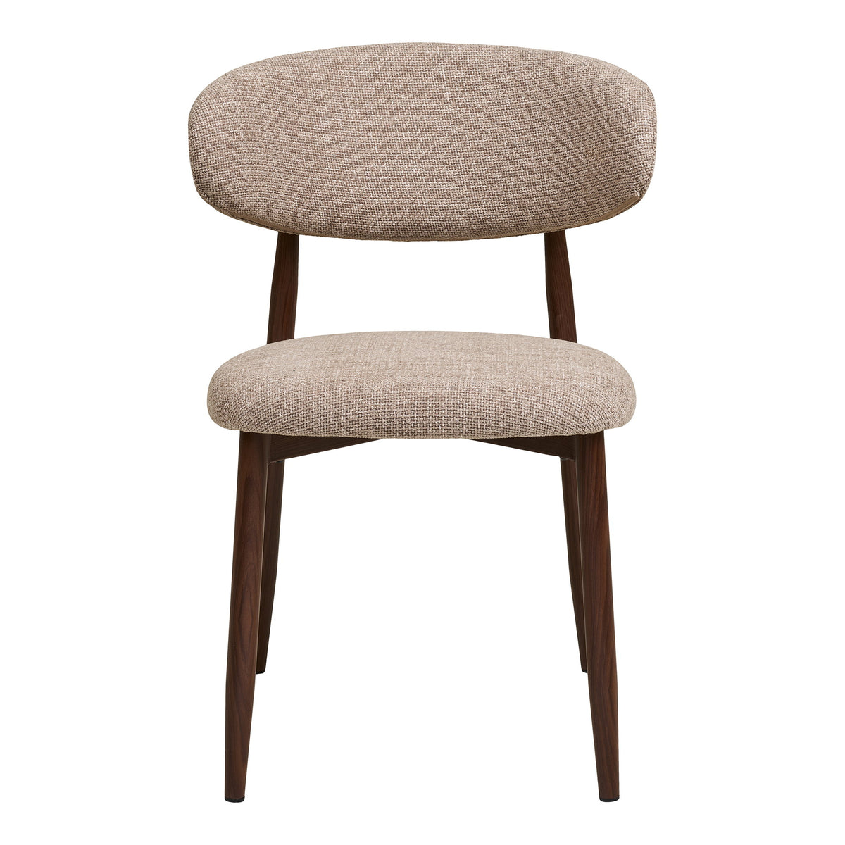 Scaun de dining, nisipiu, picioare cu aspect de lemn, nuc, HN1302