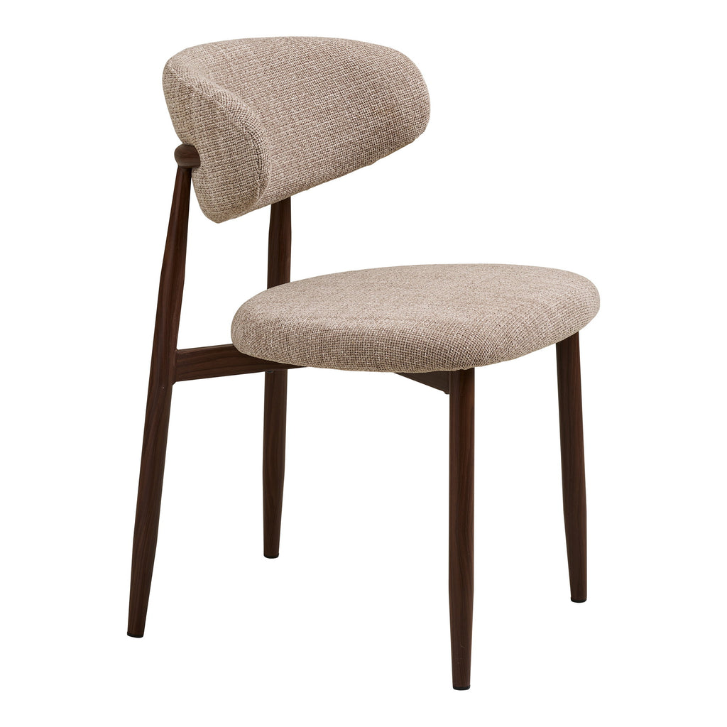 Scaun de dining, nisipiu, picioare cu aspect de lemn, nuc, HN1302