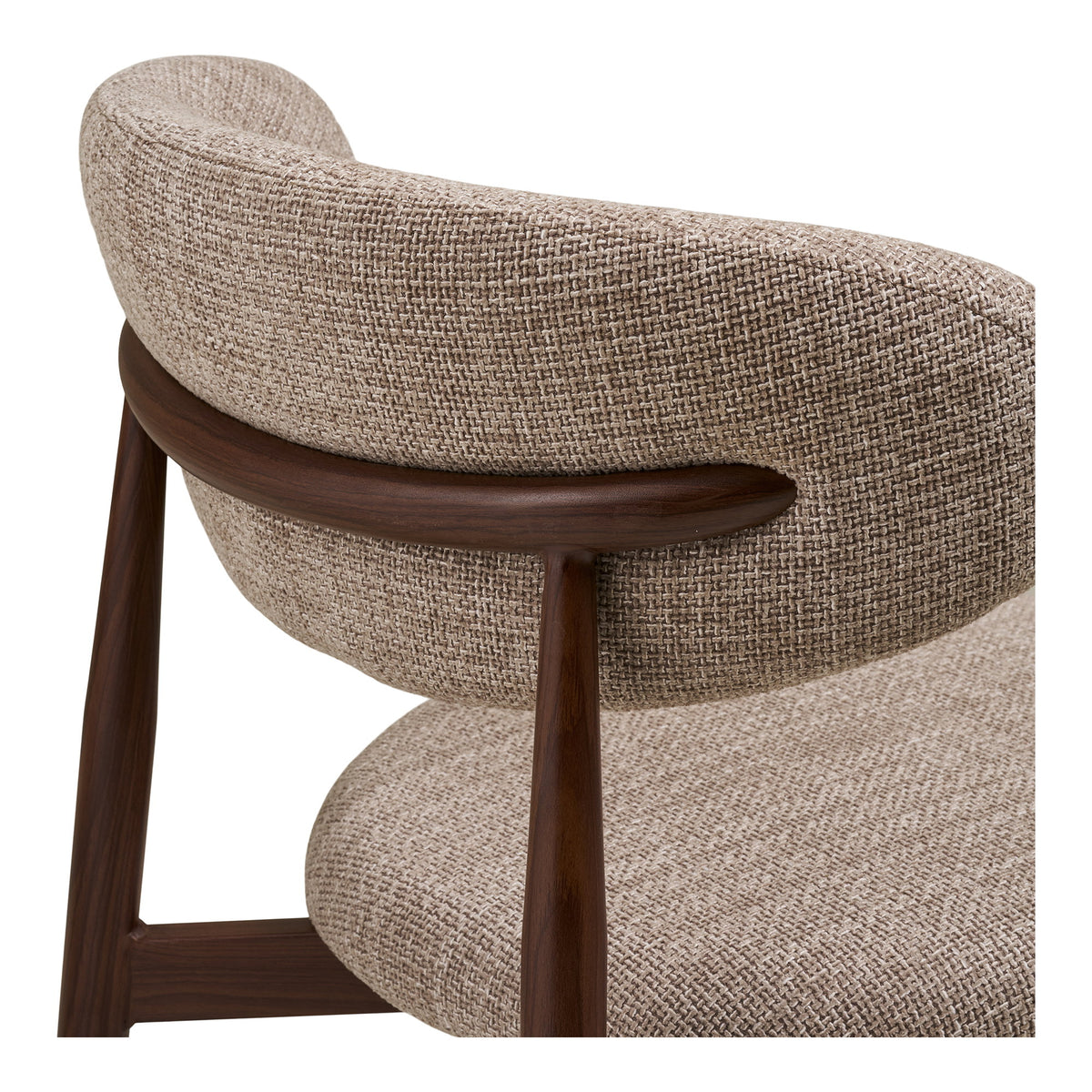 Scaun de dining, nisipiu, picioare cu aspect de lemn, nuc, HN1302