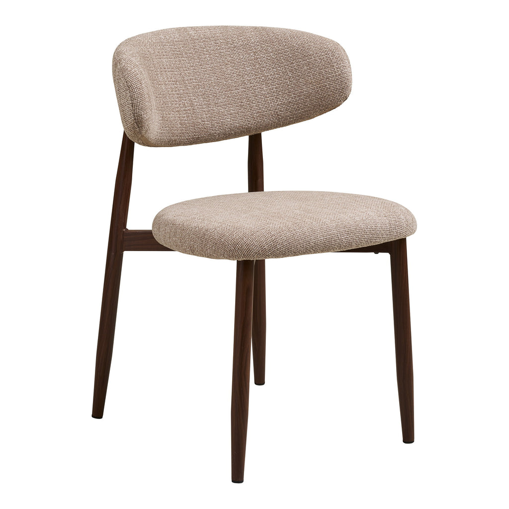 Scaun de dining, nisipiu, picioare cu aspect de lemn, nuc, HN1302