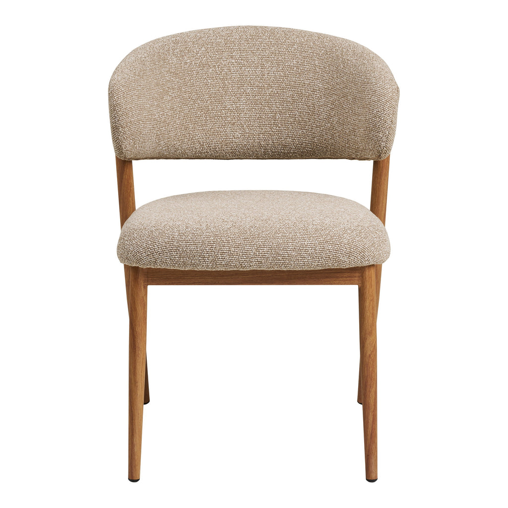 Scaun de dining, nisipiu, picioare cu aspect de lemn, natur, HN1322