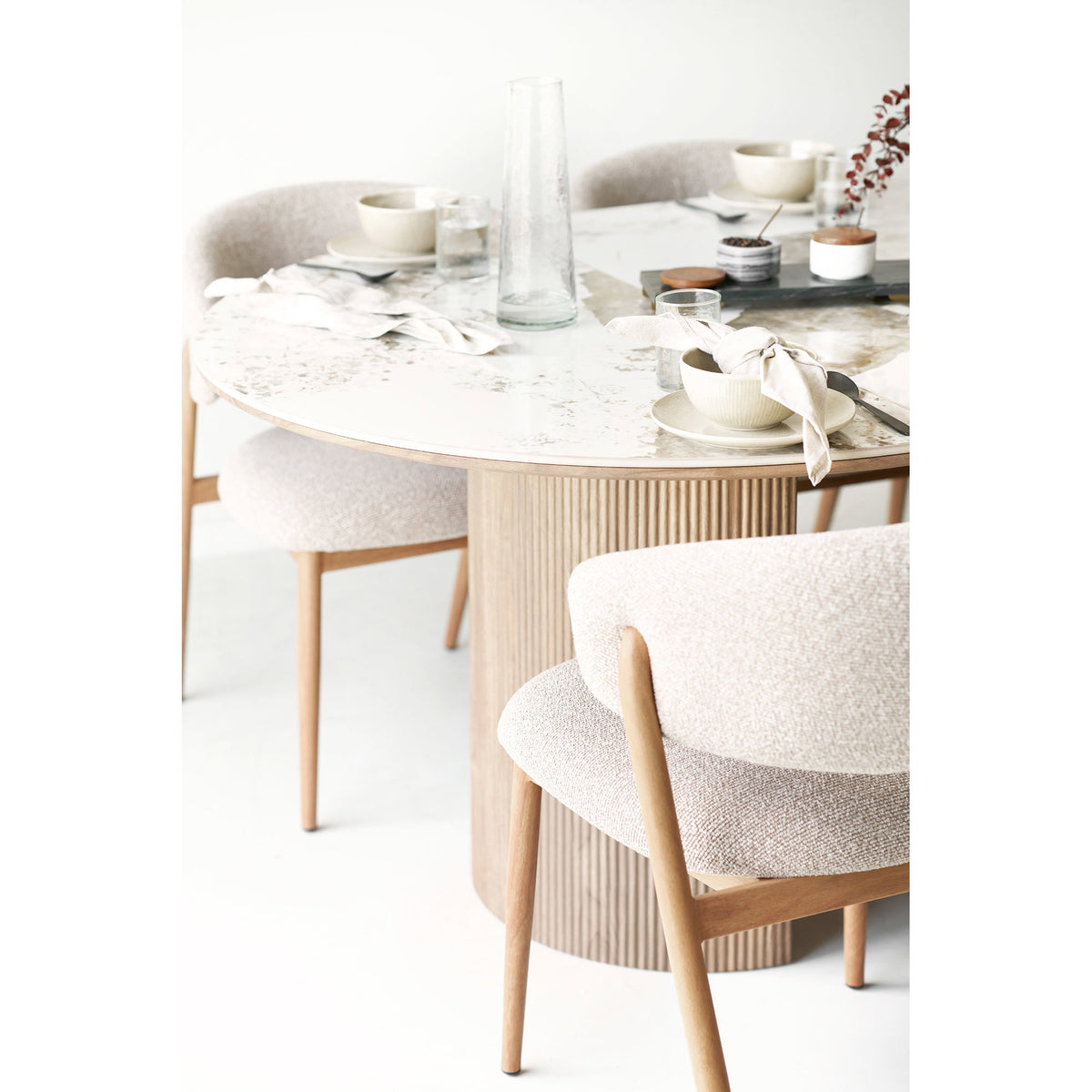 Scaun de dining, nisipiu, picioare cu aspect de lemn, natur, HN1322