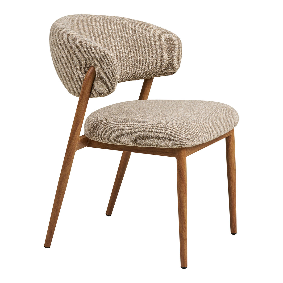 Scaun de dining, nisipiu, picioare cu aspect de lemn, natur, HN1322