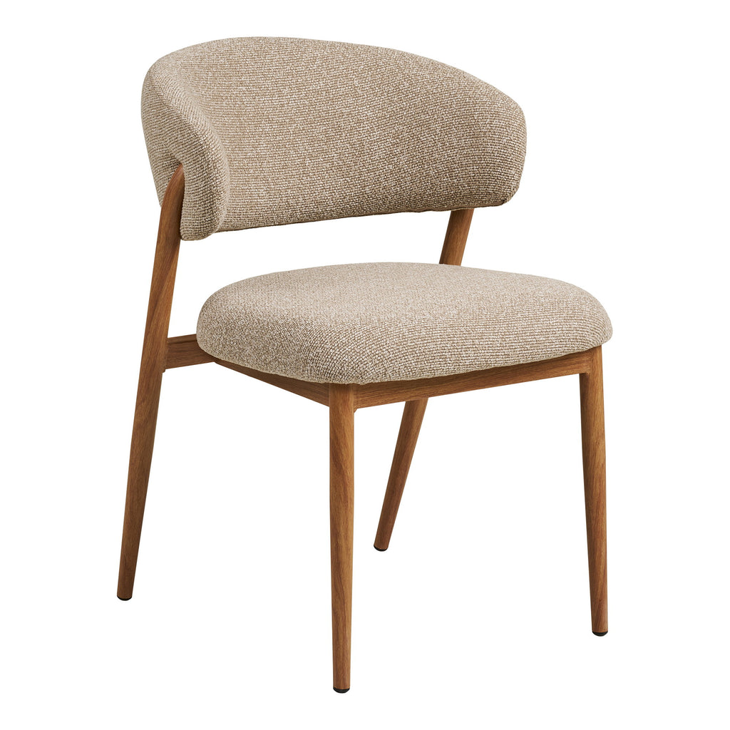 Scaun de dining, nisipiu, picioare cu aspect de lemn, natur, HN1322