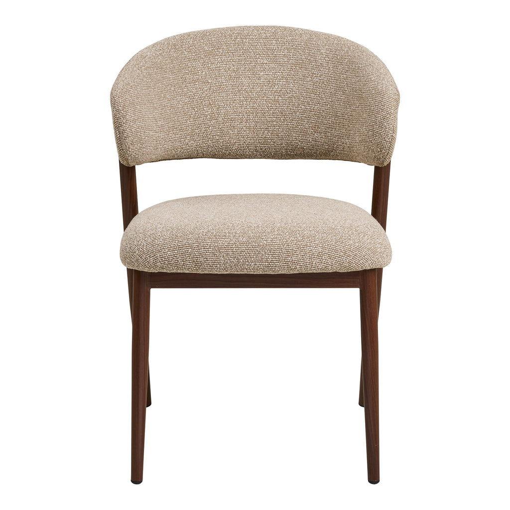 Scaun de dining, nisipiu, picioare cu aspect de lemn, maro închis, HN1322