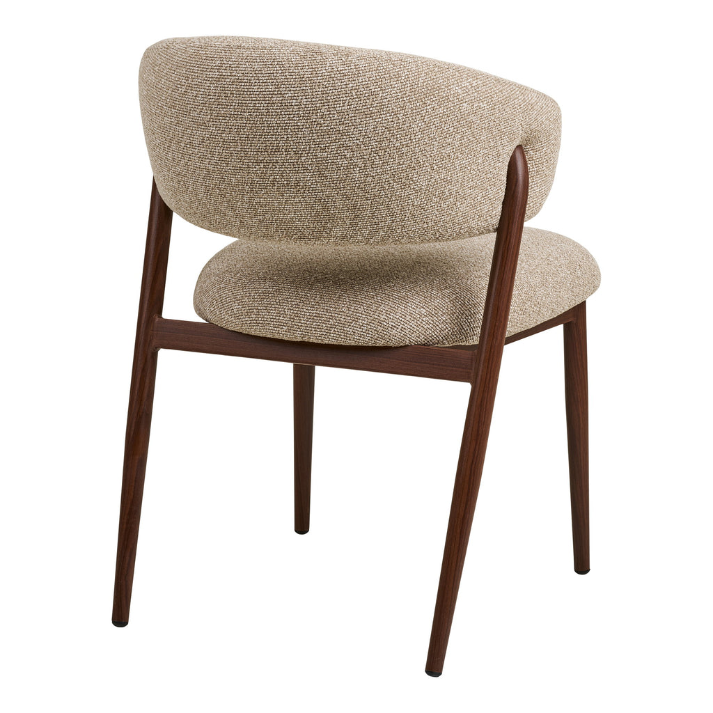 Scaun de dining, nisipiu, picioare cu aspect de lemn, maro închis, HN1322