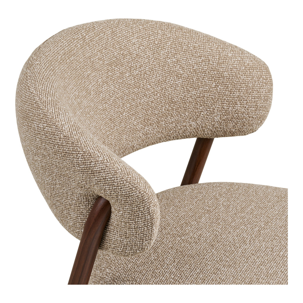 Scaun de dining, nisipiu, picioare cu aspect de lemn, maro închis, HN1322