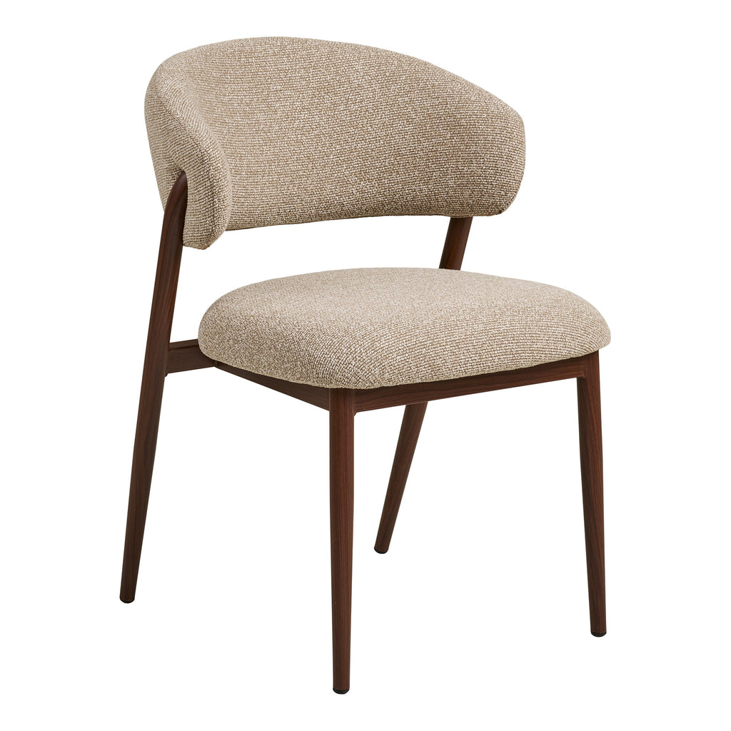 Scaun de dining, nisipiu, picioare cu aspect de lemn, maro închis, HN1322