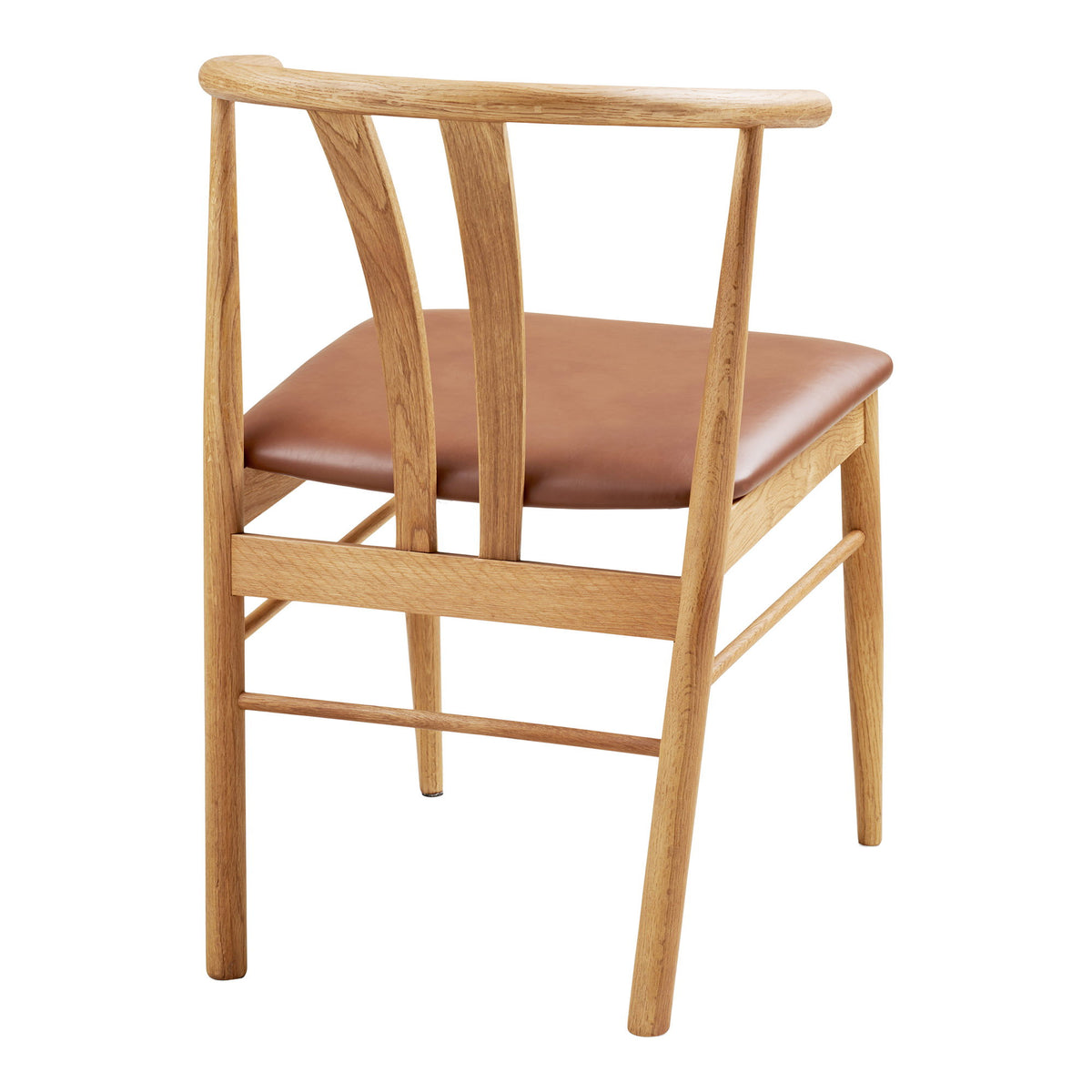 Scaun de dining, stejar/piele sintetică PU, natur/maro, HN1218