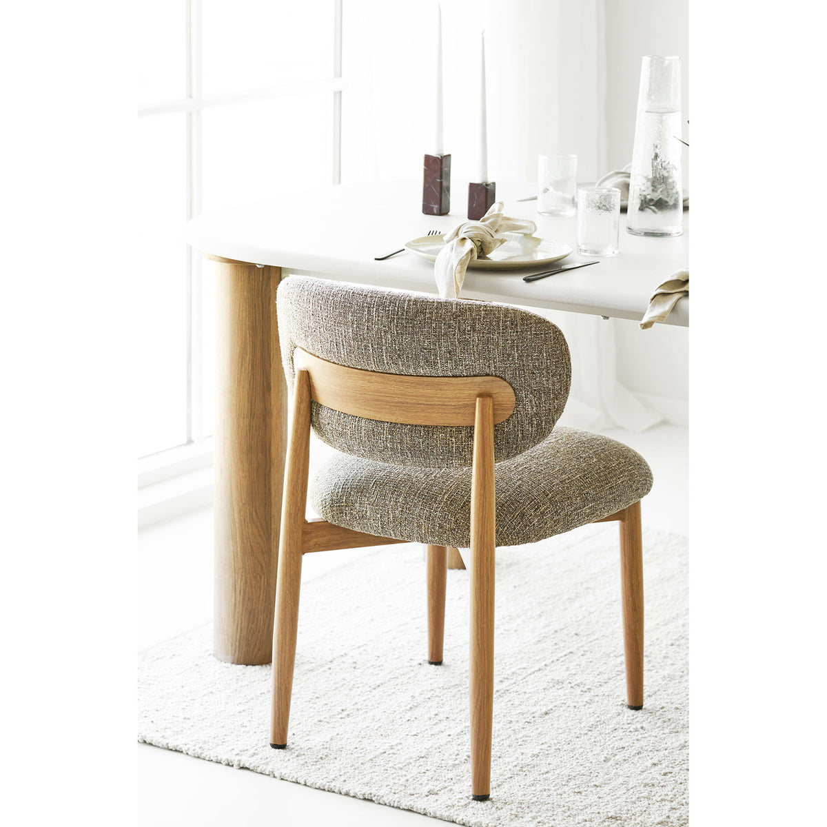 Scaun de dining, maro închis, picioare cu aspect de lemn, natur, HN1358