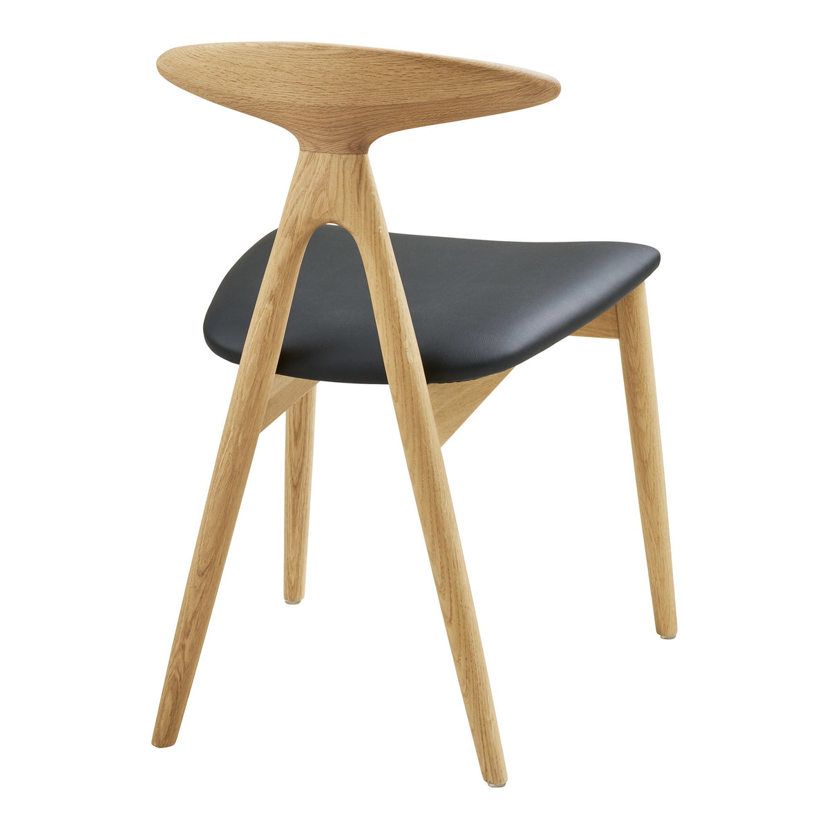 Scaun de dining, stejar/piele sintetică PU, natur/negru