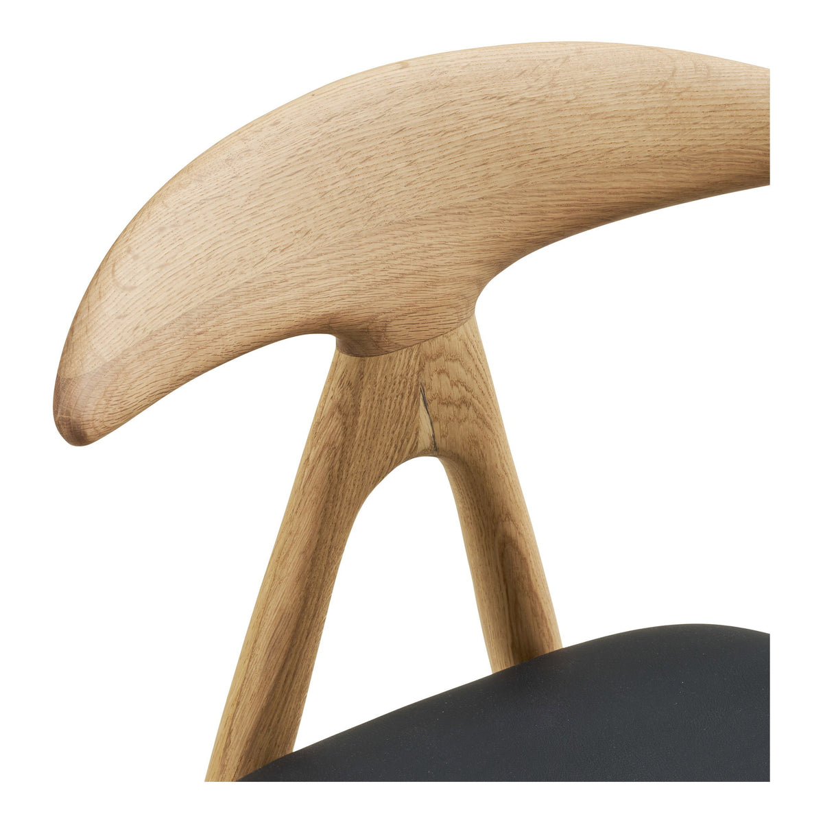 Scaun de dining, stejar/piele sintetică PU, natur/negru