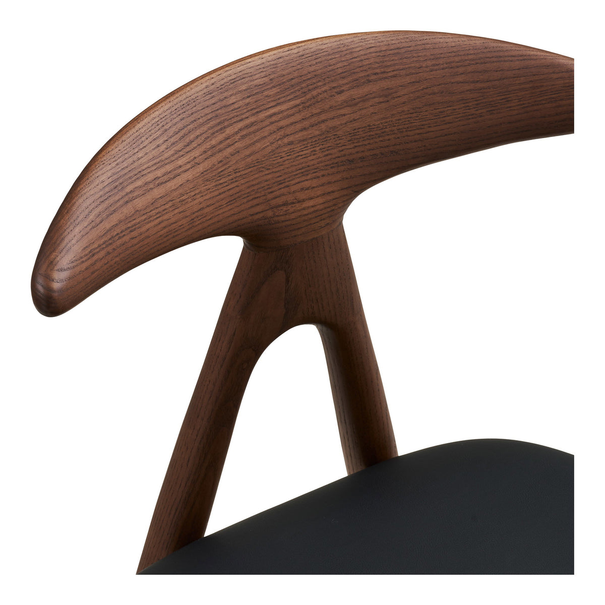 Scaun de dining, frasin/piele sintetică PU, maro închis/negru, HN1200