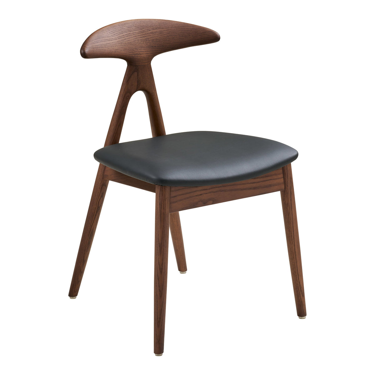 Scaun de dining, frasin/piele sintetică PU, maro închis/negru, HN1200
