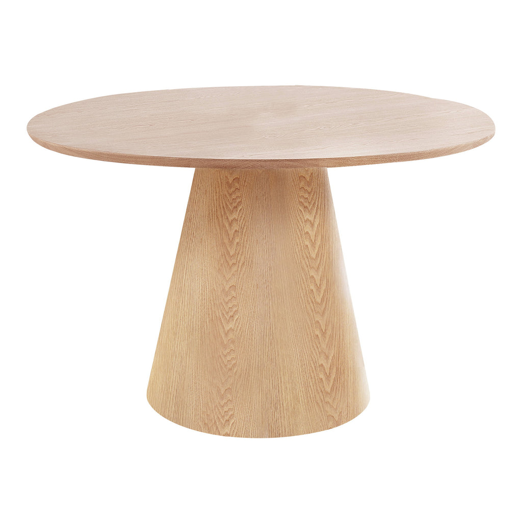 Masă de dining, furnir de frasin, natur, ø120x76 cm