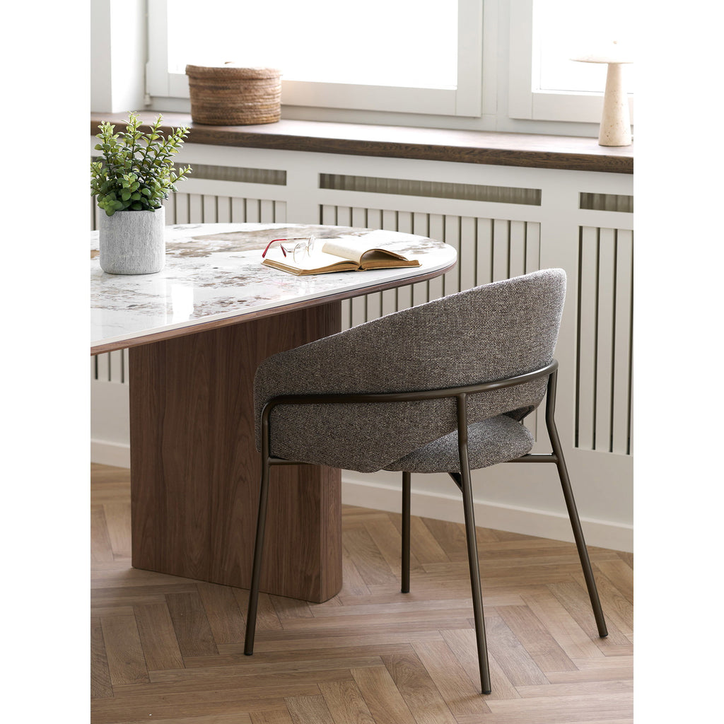 Scaun de dining, gri închis, picioare gri metalic, HN1353